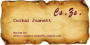 Csikai Zsanett névjegykártya